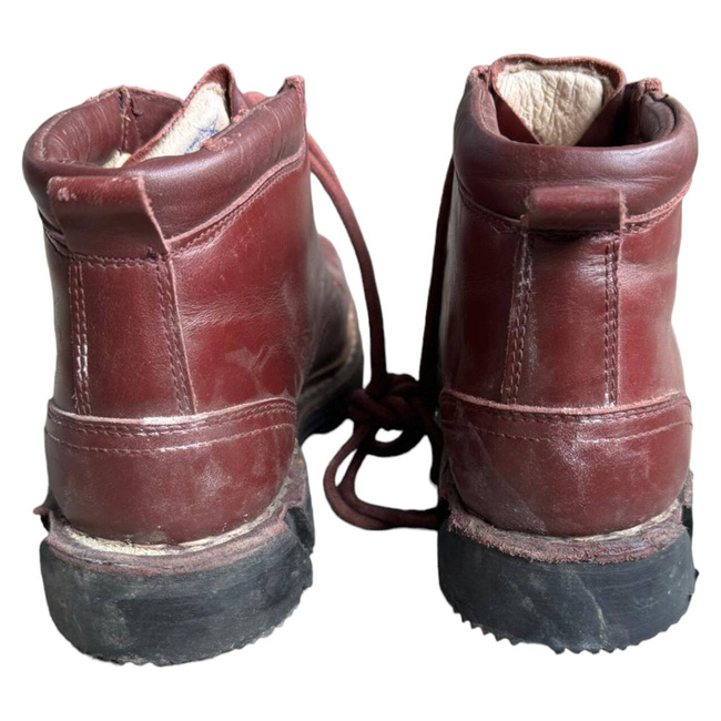 LEATHER MILITARY BOOTS - MOUNTAIN HUNTERS - MILITARY SURPLUS ROMANIAN ARMY- DARK RED - USED