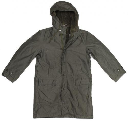 HOSSZÚ PARKA BÉLÉSSEL - OD - NÉMET HADSEREG KATONAI FELESLEG - HASZNÁLT