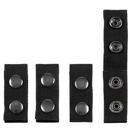 NYLON BELT HOLDER WITH 2 PRESS BUTTONS - BLACK - SET OF 4 PIECES - MFH®