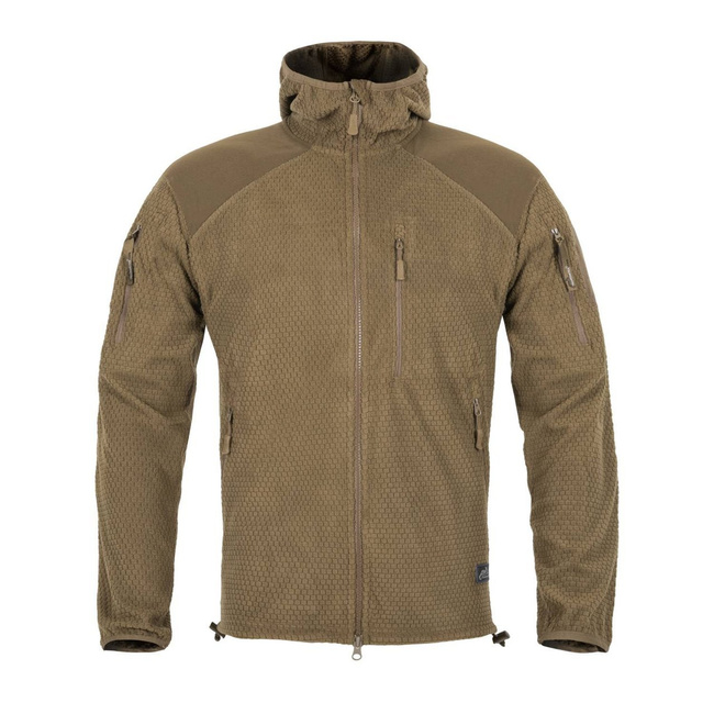 ALPHA HOODIE JACKET - GRID FLEECE - SHADOW GREY - HELIKON