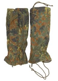 GERMAN ARMY FLECKTARN CAMO GORETEX GAITERS USED
