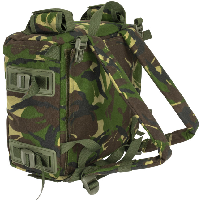 BIG MILITARY COMBAT BACKPACK WITH POCKET, DETACHABLE OUTER POUCH - MOTEXCO - 90L - MILITARY SURPLUS ROMANIAN ARMY - CAMOUFLAGE MOSAIC FOREST DPM - IN GOOD CONDITION