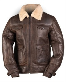 AMERICAN NAVY A4 SHEEPSKIN LEATHER JACKET - MIL-TEC