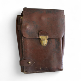 Bőr táska - RSR korszakbeli katonai Porthart - Román hadsereg feleslege - Barna - Használt