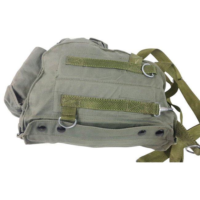 VÁSZON TÁSKA VÉDŐMASZKHOZ - MP4 - 1970-ES ÉVEK - LENGYEL HADSEREG KATONAI FELESLEG - ZÖLD OD - HASZNÁLT