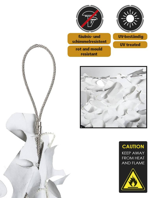 LEVÉLHÁLÓ A NAPVÉDELEMHEZ - RIP-STOP SZÖVET - Mil-Tec® - FEHÉR - 4 x 4 M