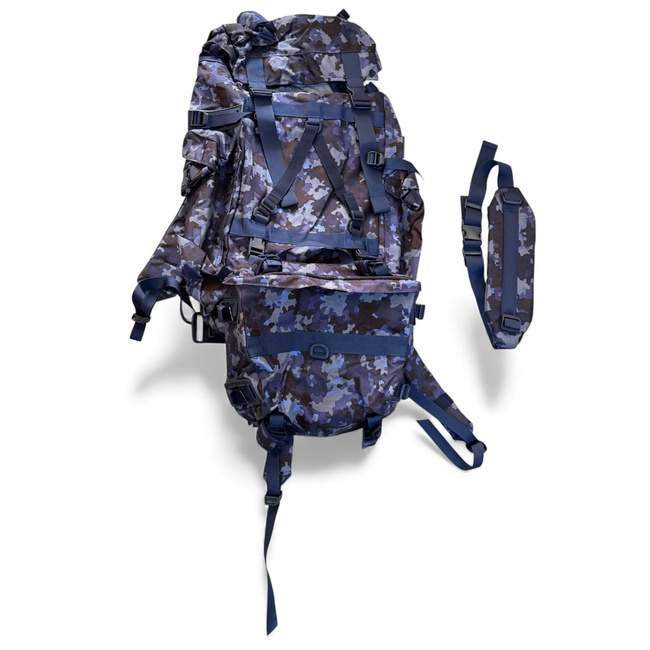 NAGY KATONAI HARCI HÁTIZSÁK ZSEBBEL, LEVEHETŐ KÜLSŐ TASAKKAL - 90L - KATONAI TÖBBLET ROMÁN HADSEREG - FA HARCI - ÚJ