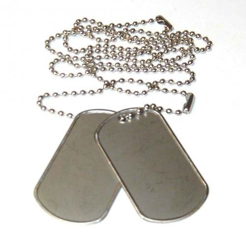 DÖGCÉDULÁK US SILVER DOG TAG SET W/ CHAINS IMPORT