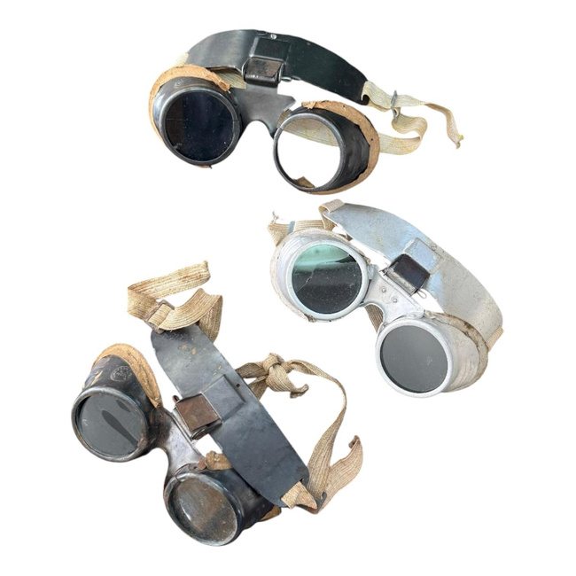 Aluminum Welding Goggles - Model G249 - Romanian Metallurgical Industry RSR - Romanian Army Military Surplus - Black - With Defects/Used