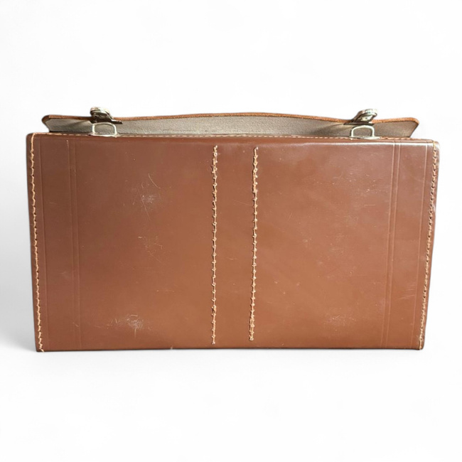 Bőr Dokumentum Táska - Román Hadsereg Katonai Surplus - Barna - Jó Állapotban