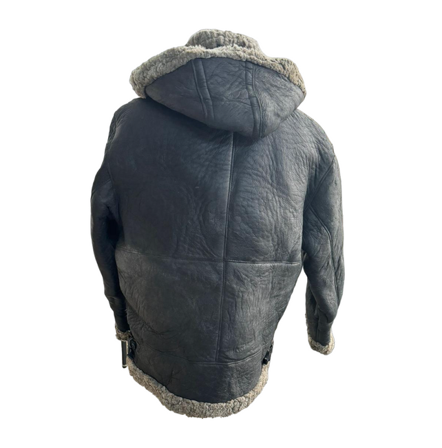 BŐR SZŐRME DZSEKI - ROMÁN HADSEREG KATONAI TÖBBLET - HASZNÁLT