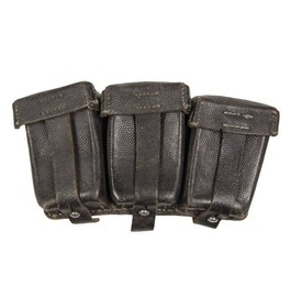 3-PIECES CARTRIDGE POUCH - GERMAN MILITARY SURPLUS WW II - USED