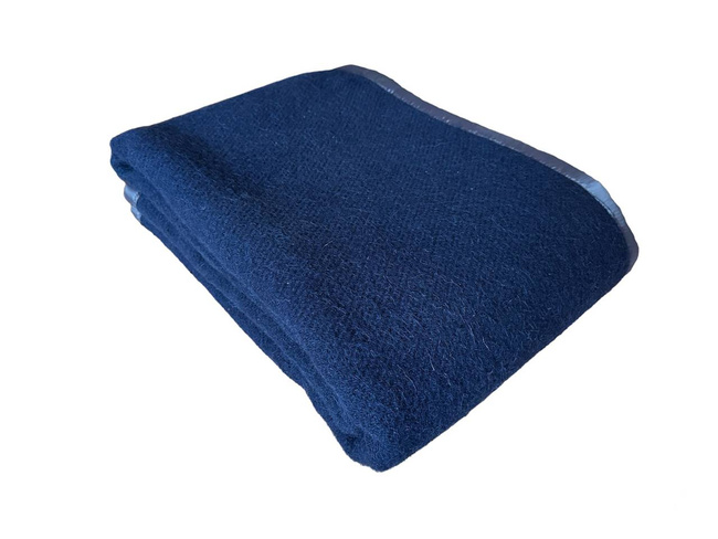 Romanian wool blanket, 150x200cm, navy blue