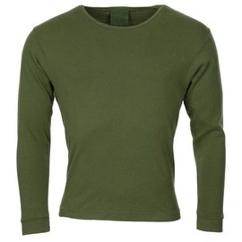 BRITISH UNDERSHIRT - LONG SLEEVE - OD GREEN - MILITARY SURPLUS - USED