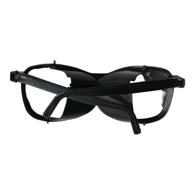 Glasses with Transparent Lenses and Detachable Side Shields - Black Frame - Romanian Army Military Surplus - In Good Condition