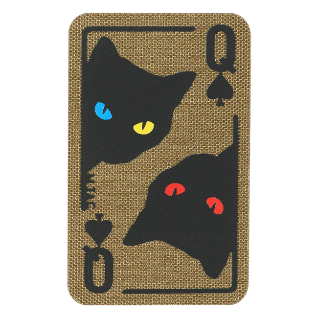 QUEEN OF SPADES PATCH - LASER CUT - CORDURA - COYOTE/BLACK - M-TAC