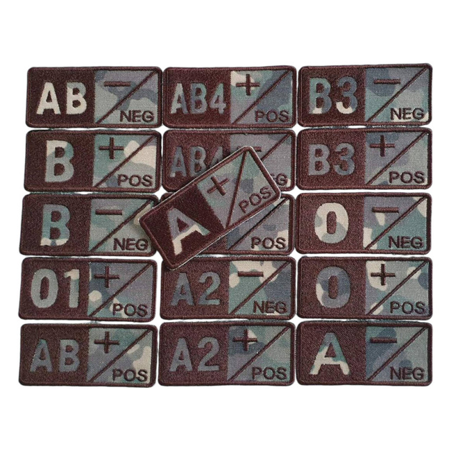 VÉRCSOPORT 01- jelvény hímzett szárazföldi erők támogatására barna cérnával - horog és hurok applikáció - 7 x 3,5 cm