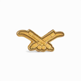 Pair of Army Rank Insignia - Anti-Aircraft Gunner / Anti-Aircraft Artillery - Hungarian Army Military Surplus - Gold - Like New