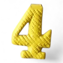 Fém Szám - 4 - Sarga - Magyar Hadsereg Katonai Surplus - Mint új