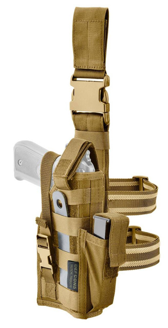 AMBIDEXTROUS LEG PISTOL HOLSTER - DEFCON 5® - COYOTE TAN