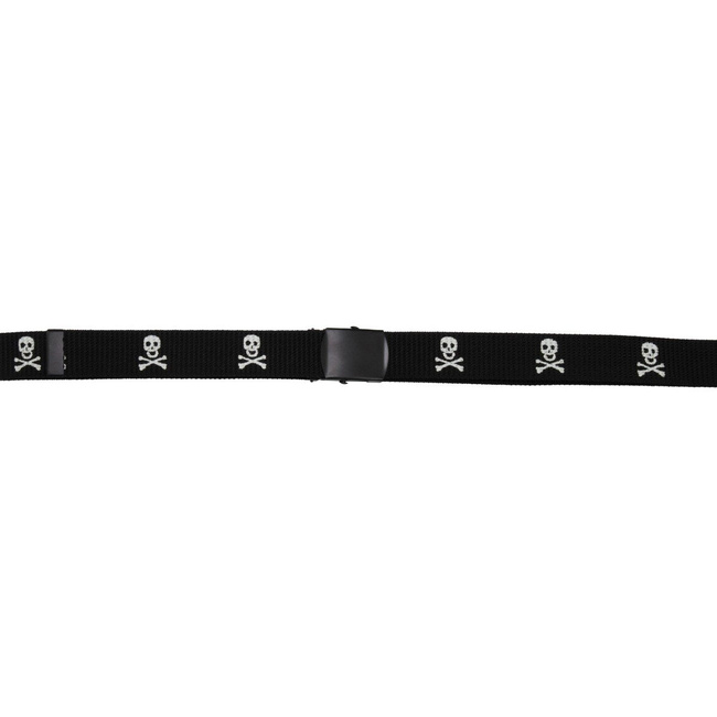 Web Belt "Skull", 30 mm, black, metal buckle