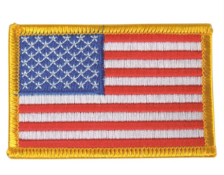 Us Colored Woven Nationality Badge Left