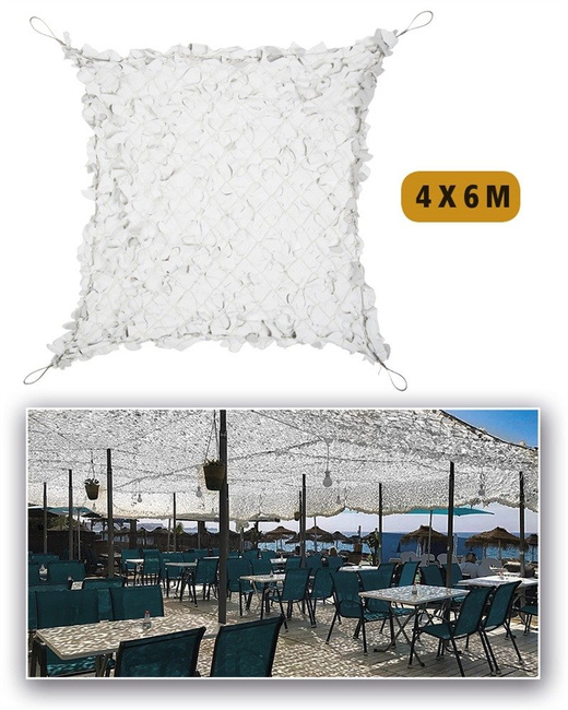 LEAF NETTING FOR SUN PROTECTION - RIP-STOP FABRIC - Mil-Tec® - WHITE - 4 x 6 M