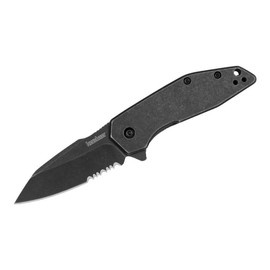 KÉS ASSZISZTENS NYITÓVAL GRAVEL SERRATED ALL - FEKETE - KERSHAW
