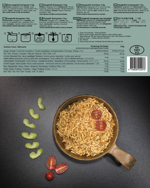 TAKTIKAI FOODPACK® BOLOGNAI SPAGETTI MARHAHÚSSAL