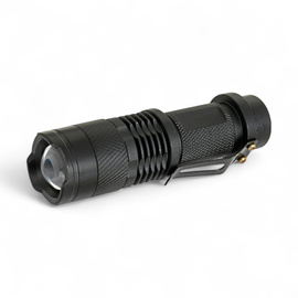 Mini alumínium LED-zseblámpa - Fekete
