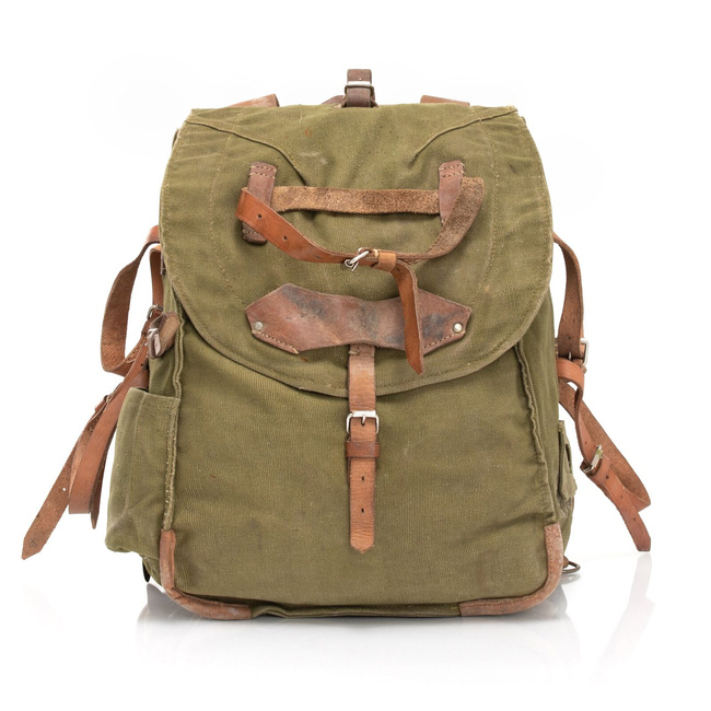 Military Olive Romanian Retro Rucksack - RSR Romanian army - OD Green - In good condition