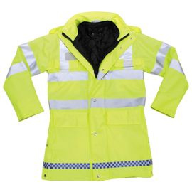 GB RAIN JACKET - SIGNAL YELLOW - LINED, VARIOUS DESIGNS - USED