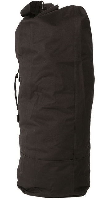 US CYLINDRICAL CARRY BAG WITH SHOULDER STRAPS - 75 L - BLACK - MIL-TEC