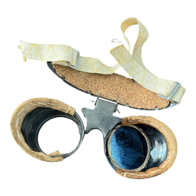 Aluminum Welding Goggles - Model G249 - Romanian Metallurgical Industry RSR - Romanian Army Military Surplus - Black - With Defects/Used