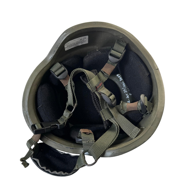 Ballisztikai védősisak - Kevlár - Román Fegyveres Erők katonai feleslegéből - Olívzöld - Újszerű állapotban