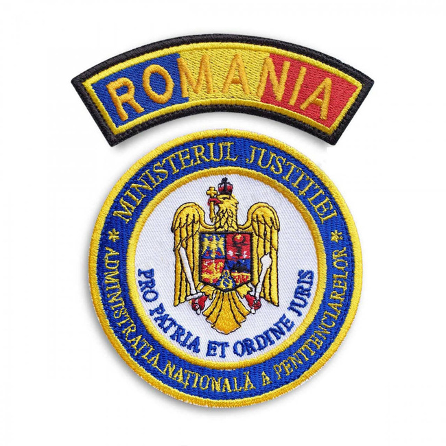 Emblema maneca personal penitenciar ANP cu tricolor și tip de aplicare Velcro (cu scai)