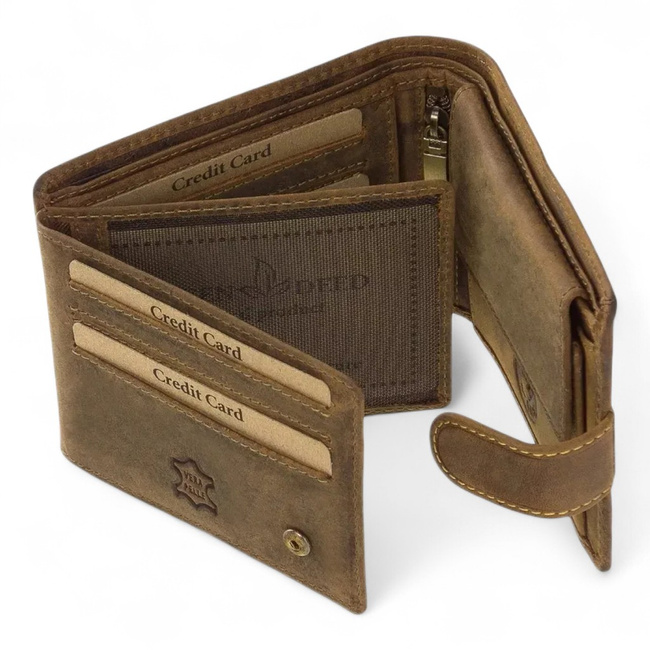 Bőrpénztárca vadászoknak mintával - Szarvas - Barna - GreenDeed