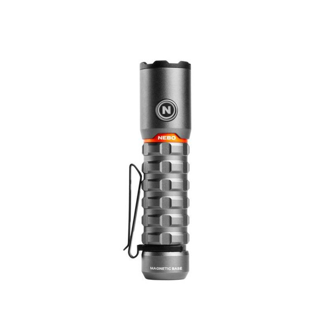 Nebo Torchy 2K LED-es zseblámpa, akkumulátor, 2000lm, 3 fényerőfokozat, turbó funkció és villogó fény, alumínium, IP66, szürke