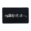Ecuson Lupul Dacic cu aplicare Velcro (cu scai) - 9,5x6,5 cm - brodat pe suport negru cu contur negru