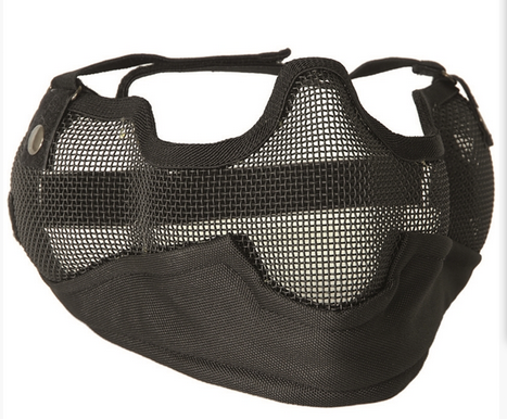 Black Airsoft Protection Mask W. Net Lens