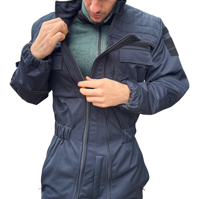 Téli Softshell Overall Csendőrök Számára - JANDARMERIA Felvarróval És Nemzeti Trikolór Jelvénnyel - Sötétkék - Lecter Tactical