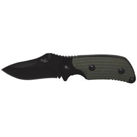 Jack Knife, black, single-hand, OD green handle