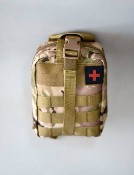 COMPLETE FIRST AID, SURVIVAL AND MEDICAL EMERGENCY KIT - WITH POUCH AND ACCESSORIES - 15 PIECES - LECTER TACTICAL