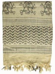 SHEMAGH SÁL - KHAKI-FEKETE