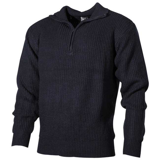 MFH®  PULLOVER TROYER WITH ZIP - NAVY BLUE