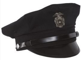 Napellenzős amerikai rendőr sapka jelvénnyel, Sötétkék