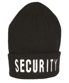 BLACK WATCH CAP W. EMBROIDERY SECURITY
