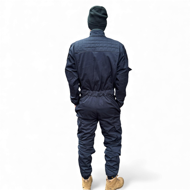 Winter Softshell Coverall For Gendarmes - With JANDARMERIA Patch And Tricolor Emblem - Navy Blue - Lecter Tactical