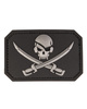 BLACK PVC SKULL W.SWORDS 3D PATCH WITH HOOK & LOOP CLOSURE