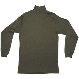 BRITISH ROLL NECK SHIRT - "AIRCREW" - OD GREEN - MILITARY SURPLUS - USED